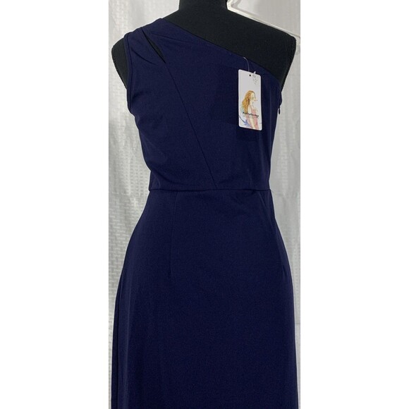 Pretty Garden Ruched One Shoulder Womens S Navy Cocktail - Picture 7 of 7